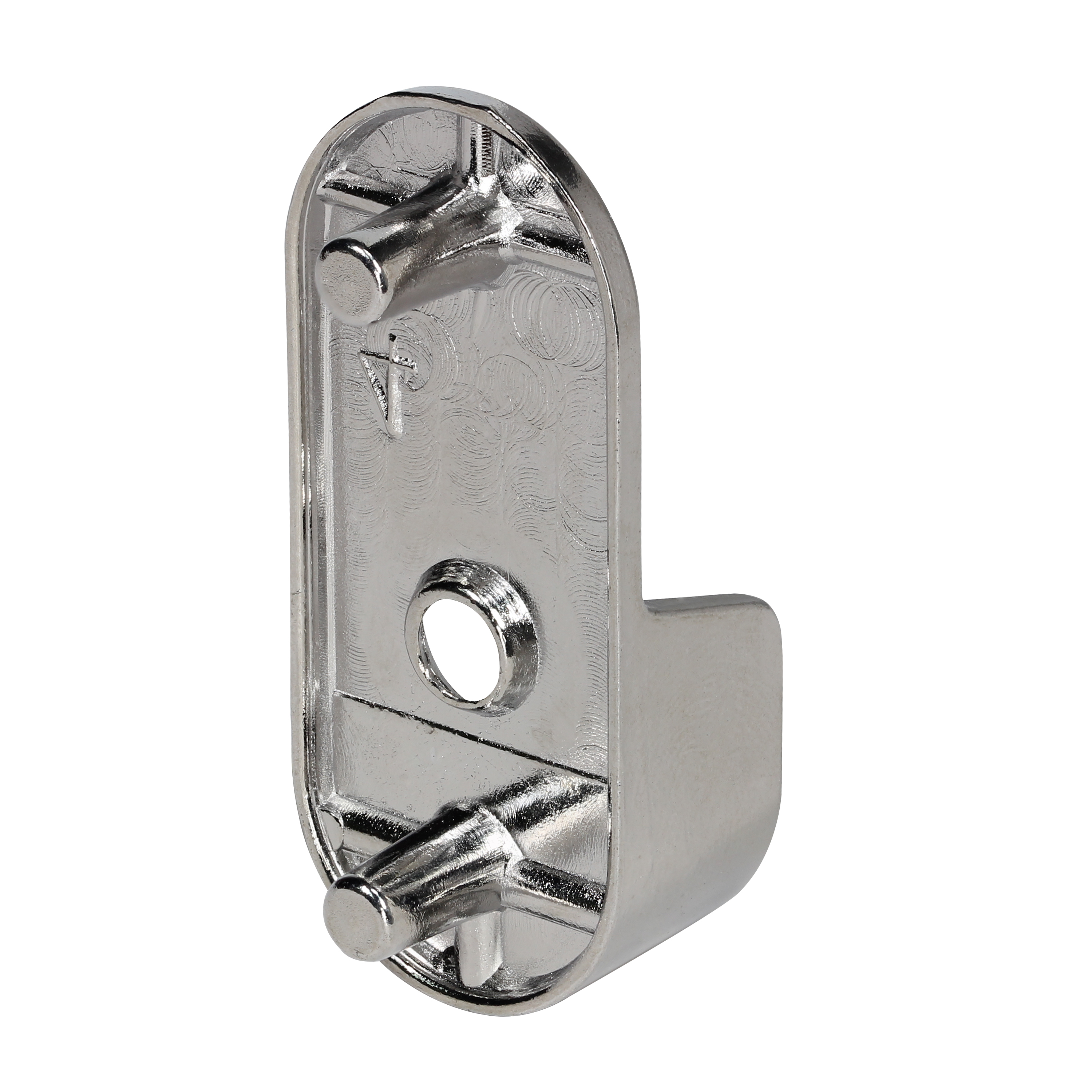 Chrome 30 mm x 15 mm Oval Closet Rod End Support with 5 mm Pins